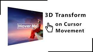 How To Add 3d Effect On Website | Image Hover Effect On HTML Website
