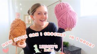 How much can I crochet in 1 HOUR??  || 1 hour crochet challenge