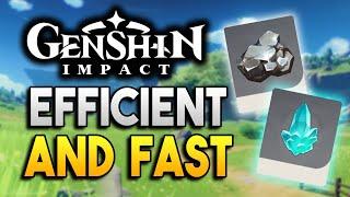 Fast and Efficient Route/Path to mine Minerals! - More than 70 Crystal per run! -【Genshin Impact】