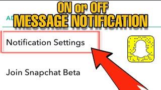 How to turn On/Off Snapchat message notification 2023