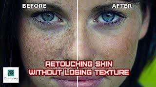 Retouching skin without losing texture  II Skin Softening II Photopea Tutorial HDR 4k