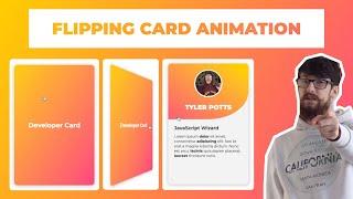 Awesome Card Flip Animation using CSS & JavaScript - Easy tutorial
