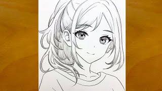 How to Draw a Beautiful Anime Girl Step by Step | Easy Anime Sketch