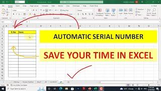 Automatic Serial Number || Save Your Time In Excel || Excel Formulas || IF Formula