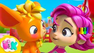 Oh! Who's that new best friend?  Jenna & Crunchy | Cartoon for Kids | HeyKids Nursery Rhymes