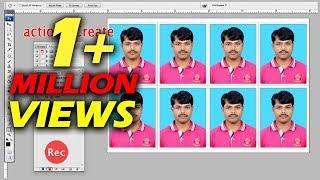 Photoshop tutorial in hindi | Step by step Process passport Size photo create action