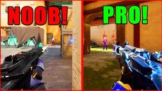 VALORANT NOOB vs PRO INSANE FLICK SHOTS / CRAZY VALORANT MOMENTS