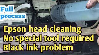 Head cleaning Epson  L210 L220,L360,L361,L365,L455 etc black color not printing problem cut printing