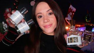 ASMR / Christmas Perfume Shop (spraying, tapping, whispers)