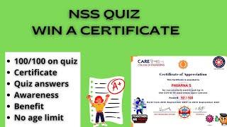 FREE NSS CERTIFICATE FOR QUIZ | NO AGE LIMIT