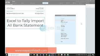 Excel to Tally ERP9 | Tally Prime all Bank Statement Import Tool