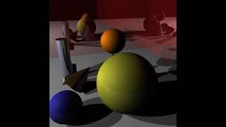 A short animation from the QuantitativeBytes "Ray Tracing in C++" tutorial series.