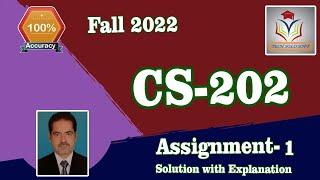 CS202 Assignment 1 Solution Fall 2022 || CS202 Assignment No. 01 Solution 100% Correct by Sohail