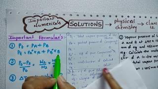 Important Numericals in Solution chapter | Physical Chemistry.