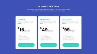 How to create a Responsive Pricing Plan Table using HTML CSS and Flexbox | Step by Step Tutorial