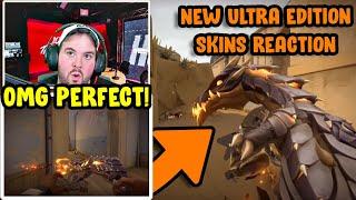 100 THEIVES Hiko REACTS To The *NEW* Elderflame Gun SKINS In Valorant (*EPIC* Dragon Skins)