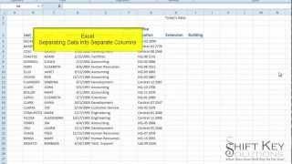Excel 2010 - Separating Data into Separate Columns