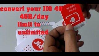 Increase your Reliance JIO 4GB limit a day into unlimited