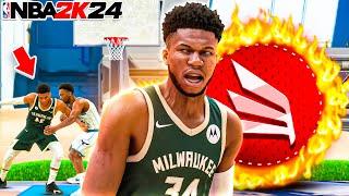 Unleashing My Unique Giannis Build With All HoF Finishing Badges in NBA 2K24 Park!