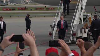 Former President Trump lands in Atlanta, heads to CNN debate stage