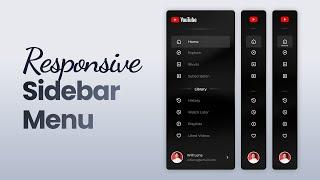 Responsive Sidebar Menu Using HTML CSS & JavaScript