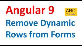 Angular 9 Tutorial For Beginners #53- Reactive Forms - Remove Rows