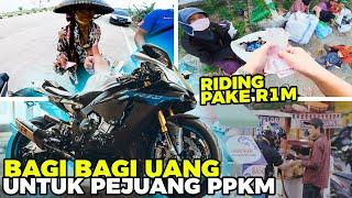 RIDING YAMAHA R1M SAMBIL BAGI BAGI UANG BANTUAN PPKM