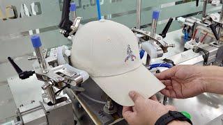 Amazing Ball Cap Making Process. Korean Sports Hat Mass Production Factory