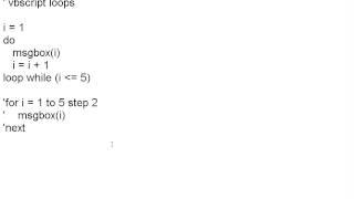 VBScript 6 Loops