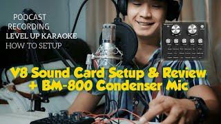 V8 Sound Card full set up and review + BM-800 Condenser Mic (English Subtitles)