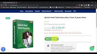 How to buy Quick Heal Total Security 2 User 3 years New within 60 seconds from Antivirus Bazaar