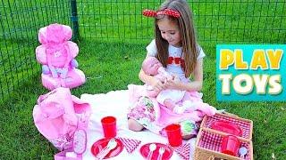 Girl Playing with Silicon Baby Doll ! Play Toys