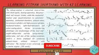 Exercise No.206 @ 100 WPM - Pitman Shorthand Dictation - KZ Learning