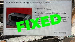 Canon Pro-100 B200 error resolved! But no secret tricks - just a ton of patience/trial & error.