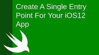 Create A Single EntryPoint For Your iOS12 App (Swift Tutorial)