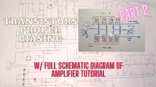 Part 2, Transistor proper biasing, with full schematic diagram (amplifier) tutorial.