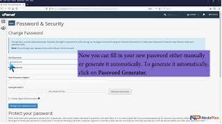 How to change your account password in cPanel with NodePlex