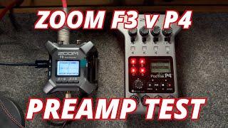 Zoom F3 v Podtrak P4 Preamp test (with Shure SM7B)