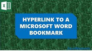 Hyperlink to microsoft word bookmark - Excel