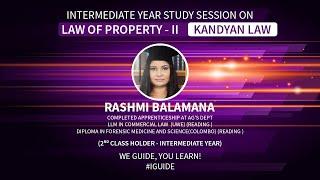 Study Session on Law of Property II | Rashmi Balamana | Kandyan Law | Intermediate Year