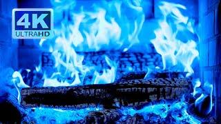  Magic Fireplace 4K! Beautiful Blue Fireplace Flames. Fireplace Burning 4K ULTRA HD