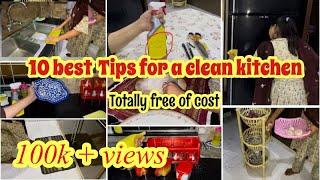 10 best kitchen tips for a clean kitchen|How to keep kitchen clean & organised|Kitchen cleaning tips