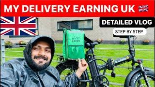 A Day in my Life as Uber Eat Rider in UK  | My Earning | Explore Glasgow | Jobs for Students UK