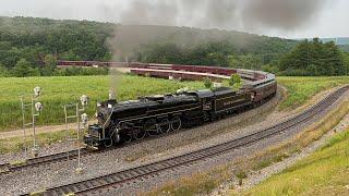 Reading & Northern T-1 2102 Steam Train Pulling HARD Through Jim Thorpe Junction (6/22/24)