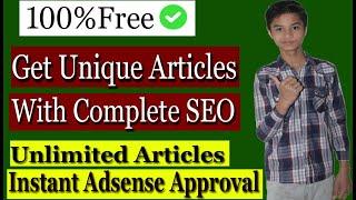 How to get free Unique Articles for Blog | Unique Article Generator with Complete  SEO | #Free