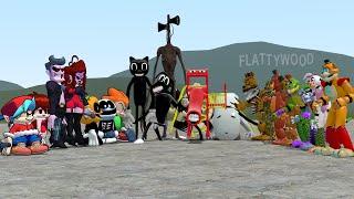 FNF VS FNAF 1-9 SECURITY BREACH VS TREVOR HENDERSON CREATURES In Garry's Mod! (Friday Night Funkin')