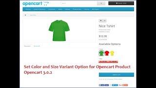 Set product color and size option in opencart 3.0.2