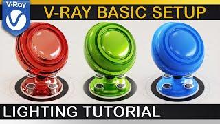 V-Ray | BASIC LIGHTING SETUP for BEGINNERS | General Render Settings, HDRI, DomeLight, ToneMapping