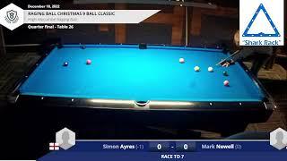 Simon Ayers vs Mark Newell | QF Total9Ball | Raging Bull Christmas 9-ball Tournament 2022