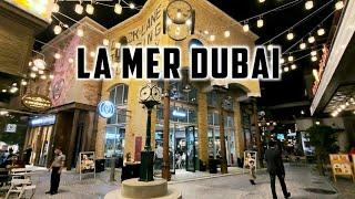 [4K] Dubai's Only World Class Beachfront Hotspot! LA MER DUBAI Complete Night Walking Tour!